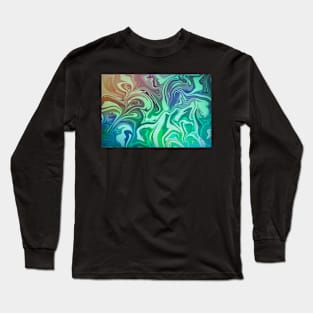 Marble painting, abstract color mix Long Sleeve T-Shirt